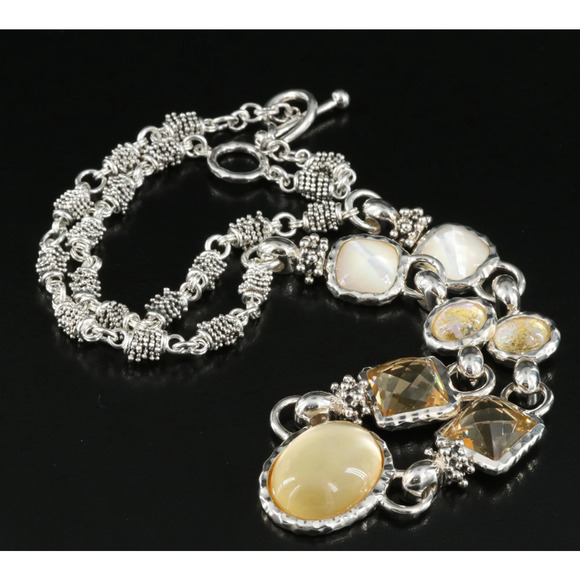 Michael Dawkins Sterling Citrine and Gemstone Necklace - Picture 3 of 4